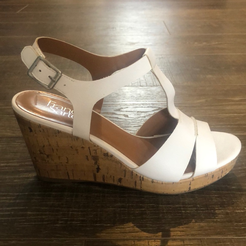 Franco Sarto White Wedges